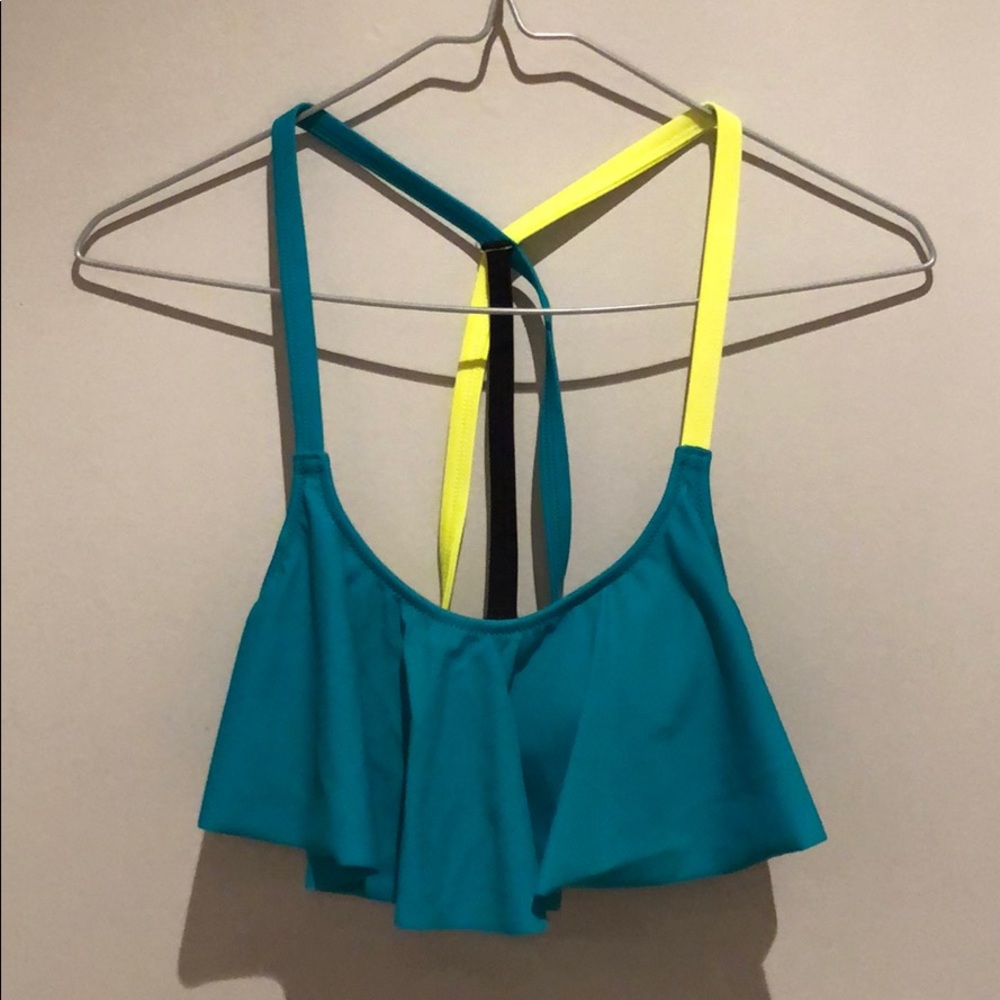 Strappy Back Flounce Bathing Suit Top